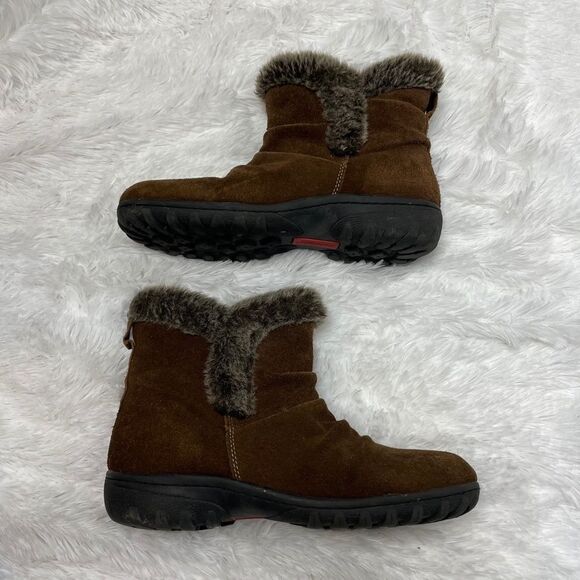 Khombu brown zip up winter bootie brown 8 - Picture 3 of 12